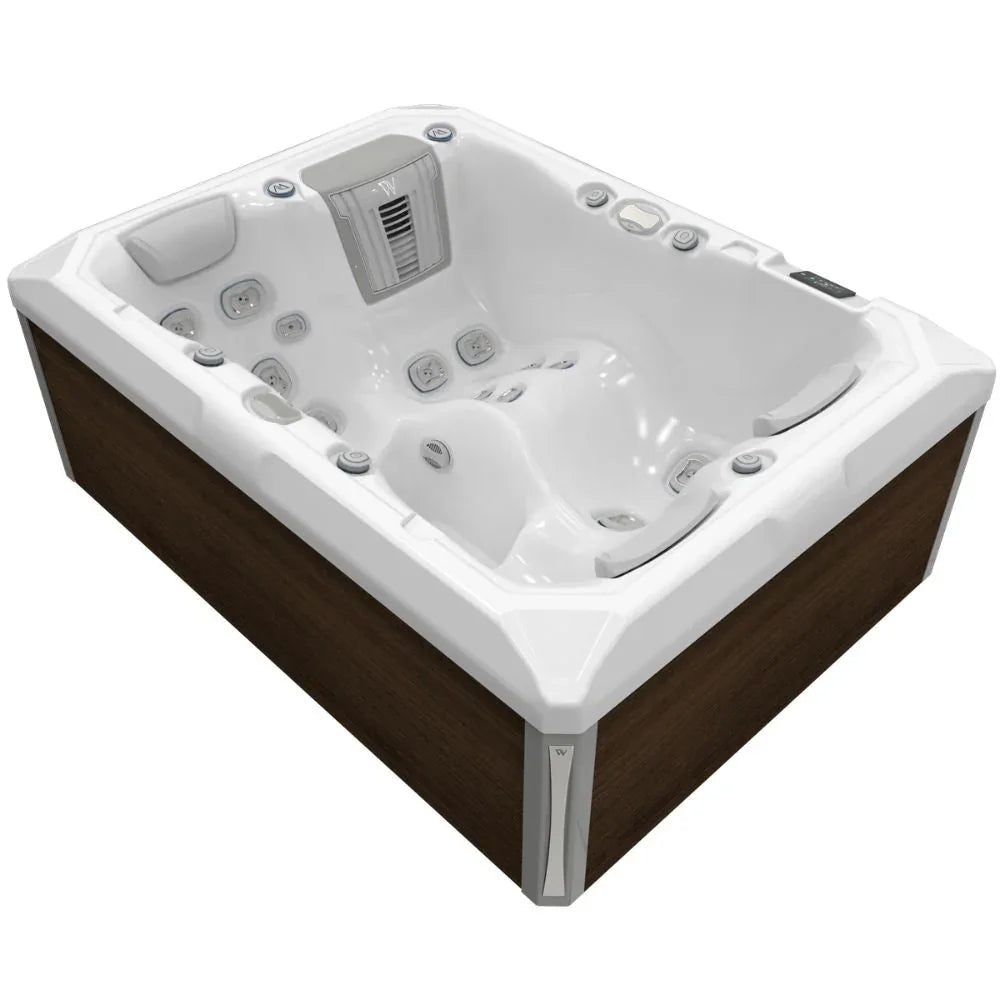 Wellis Outdoor Whirlpool Teide Life, modernes Design, weiße Acrylwanne, Holzverkleidung
