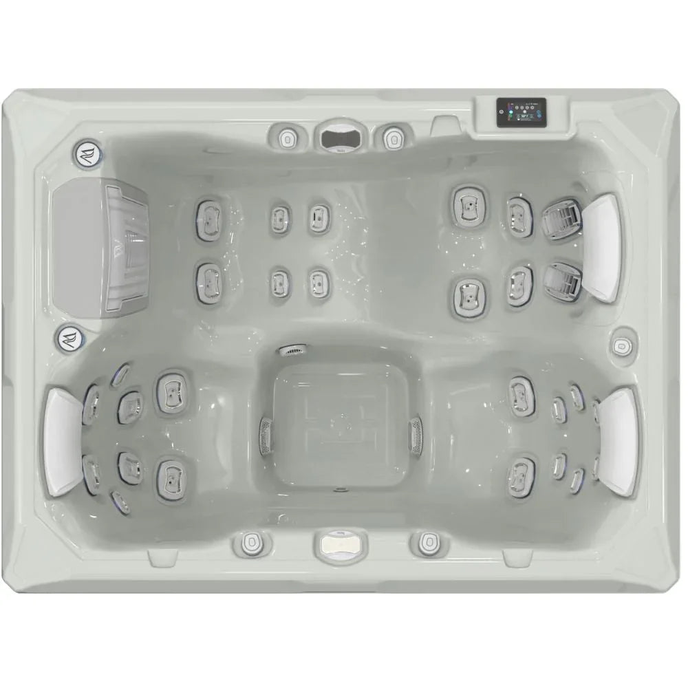 Outdoor Whirlpool Wellis Teide Life, modernes Design, hochwertige Massagejets, hellgrau