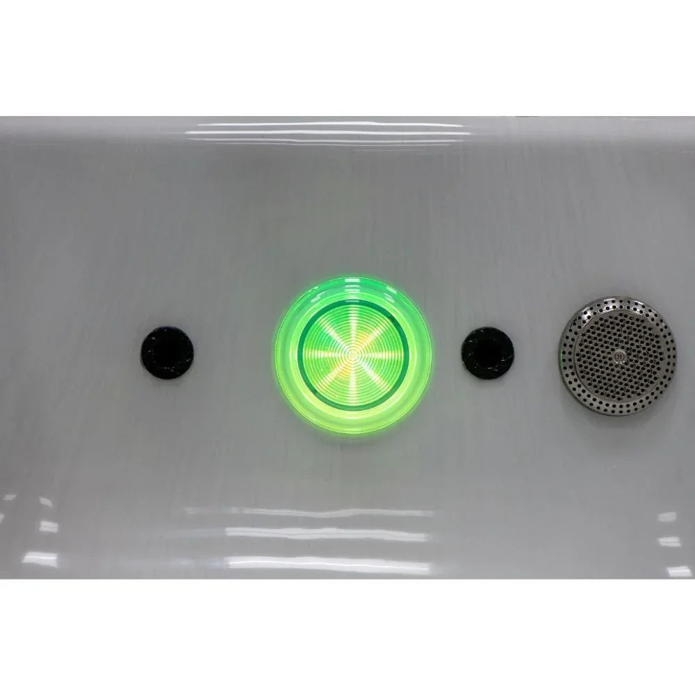 LED-Beleuchtung, Düse und Lautsprecher in hochwertigem New Wave SwimSpa, modernes Whirlpool-Design