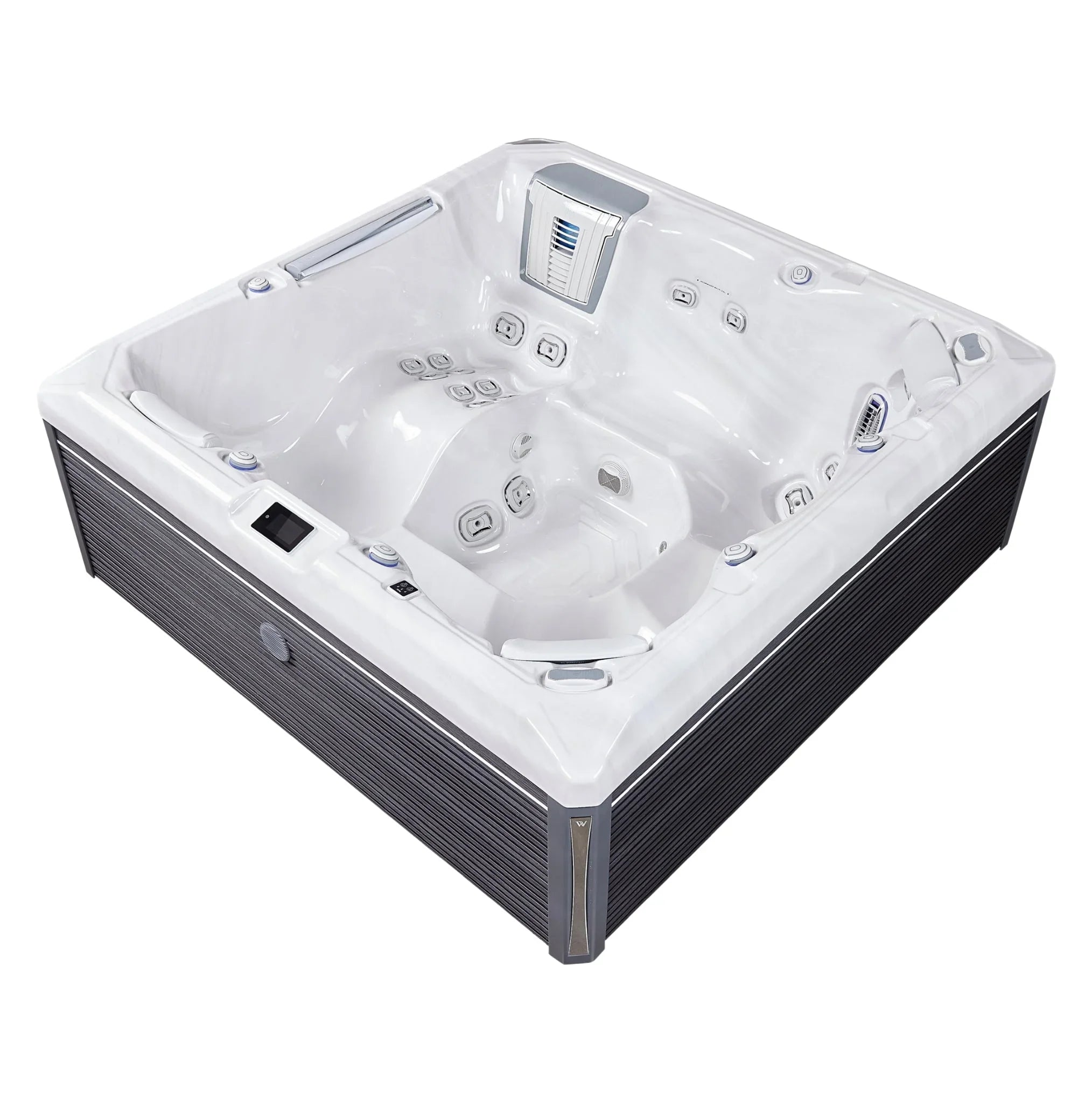 Wellis Atlas Life Outdoor Whirlpool mit modernen Düsen, weißes Acryl, anthrazitfarbene Verkleidung
