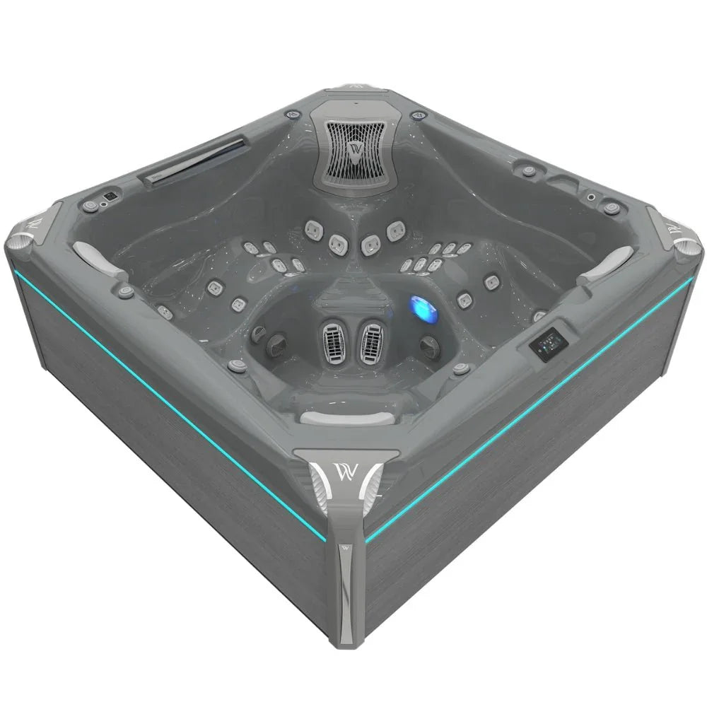 Wellis Outdoor Whirlpool Everest Life, luxuriöses Design in Grau mit LED-Beleuchtung, für den Garten