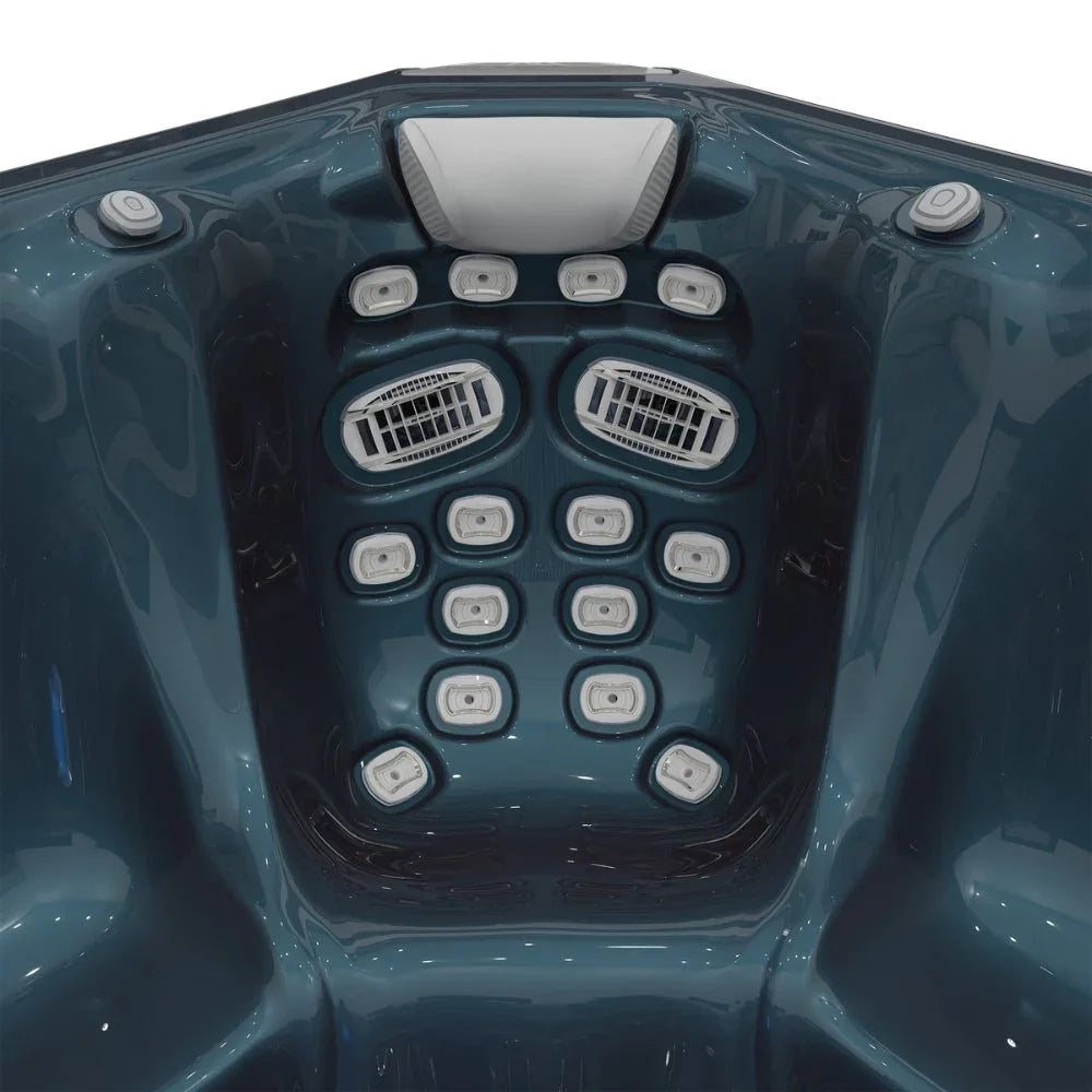 Detailaufnahme Wellis Outdoor Whirlpool Sitzfläche mit Massagedüsen, modernes Design