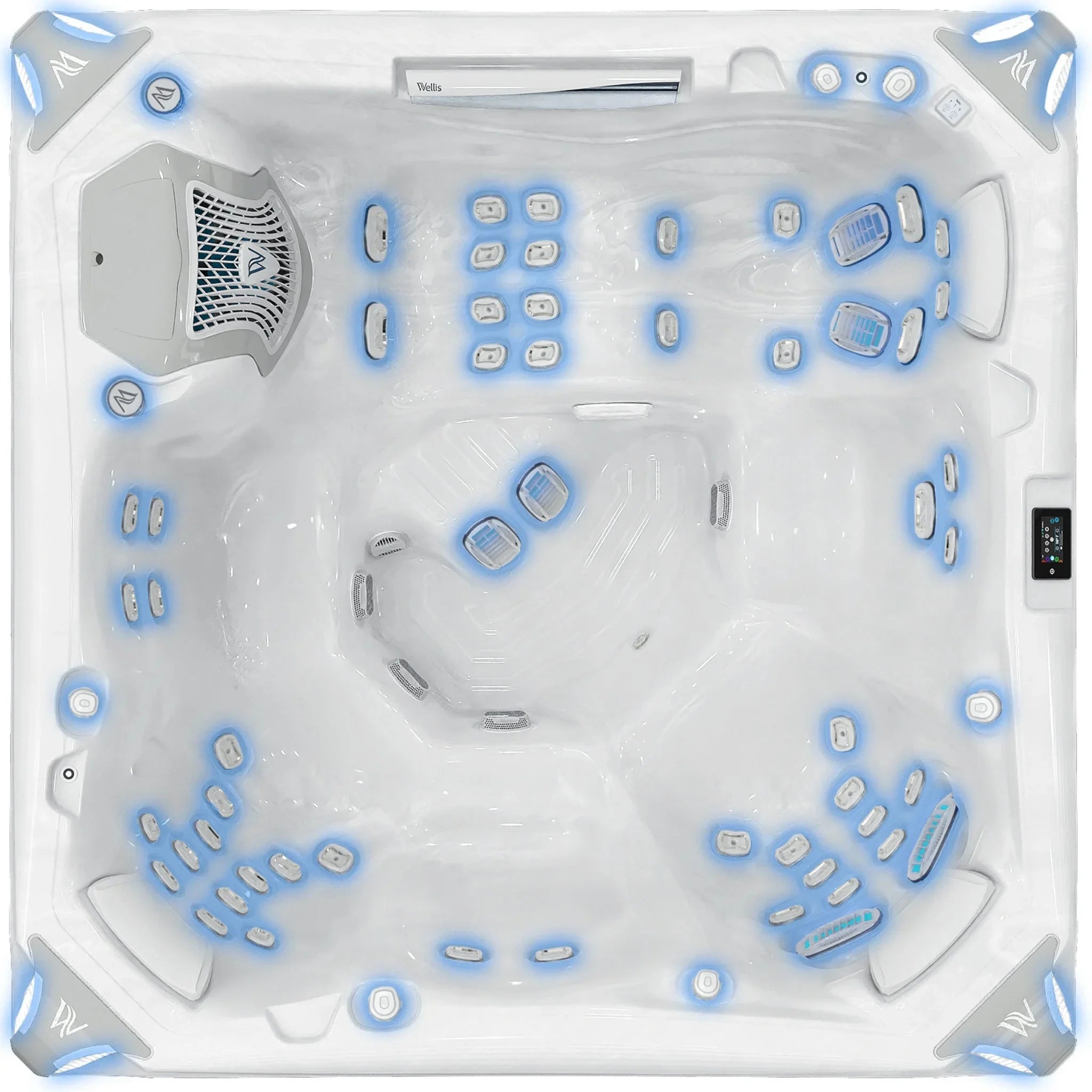 Wellis Kilimanjaro Whirlpool, luxuriöses Outdoor-Design mit vielen Massagedüsen in Weiß