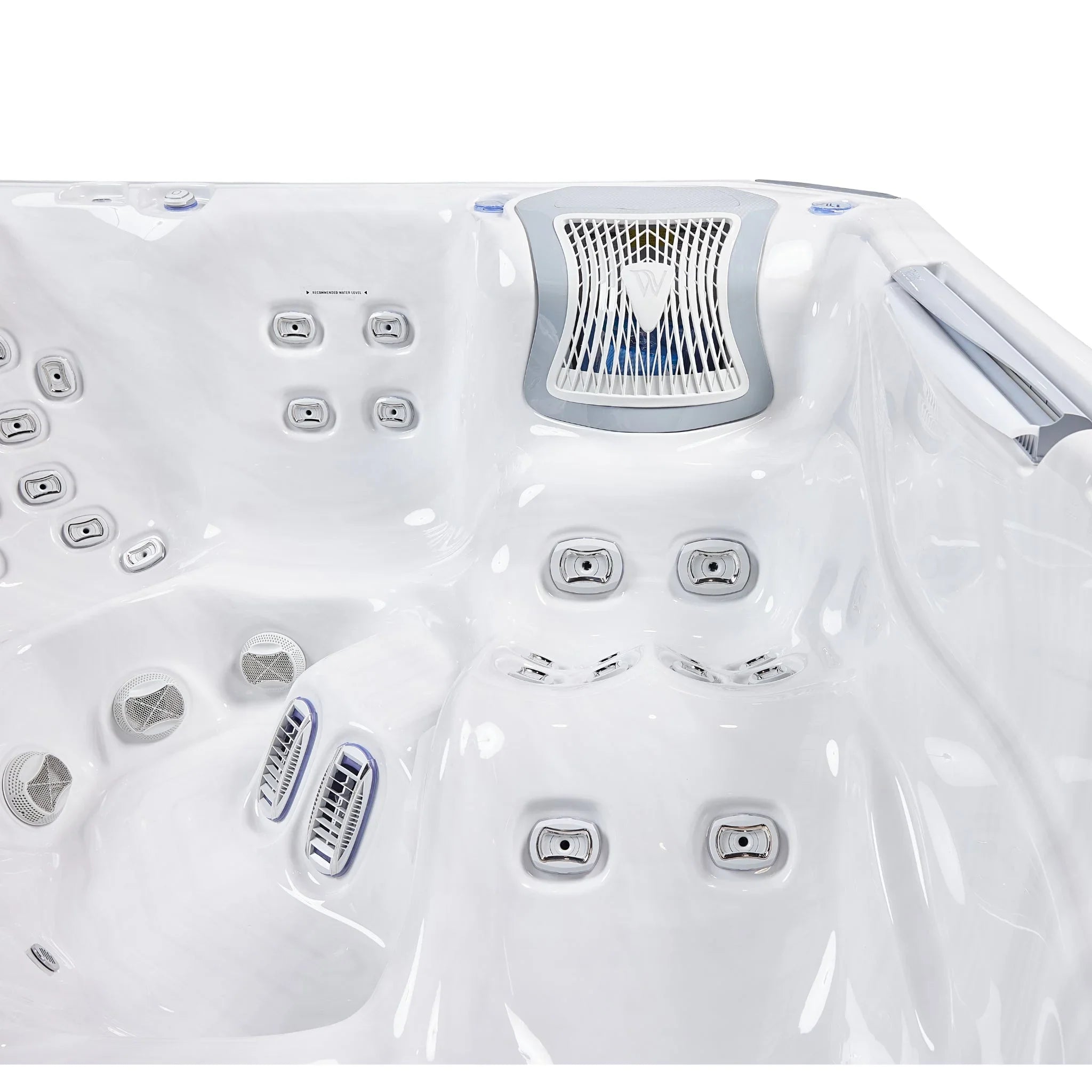 Modernes Wellis Whirlpool-Modell mit Massagedüsen, weißes Acryl, hochwertiges Spa-Design