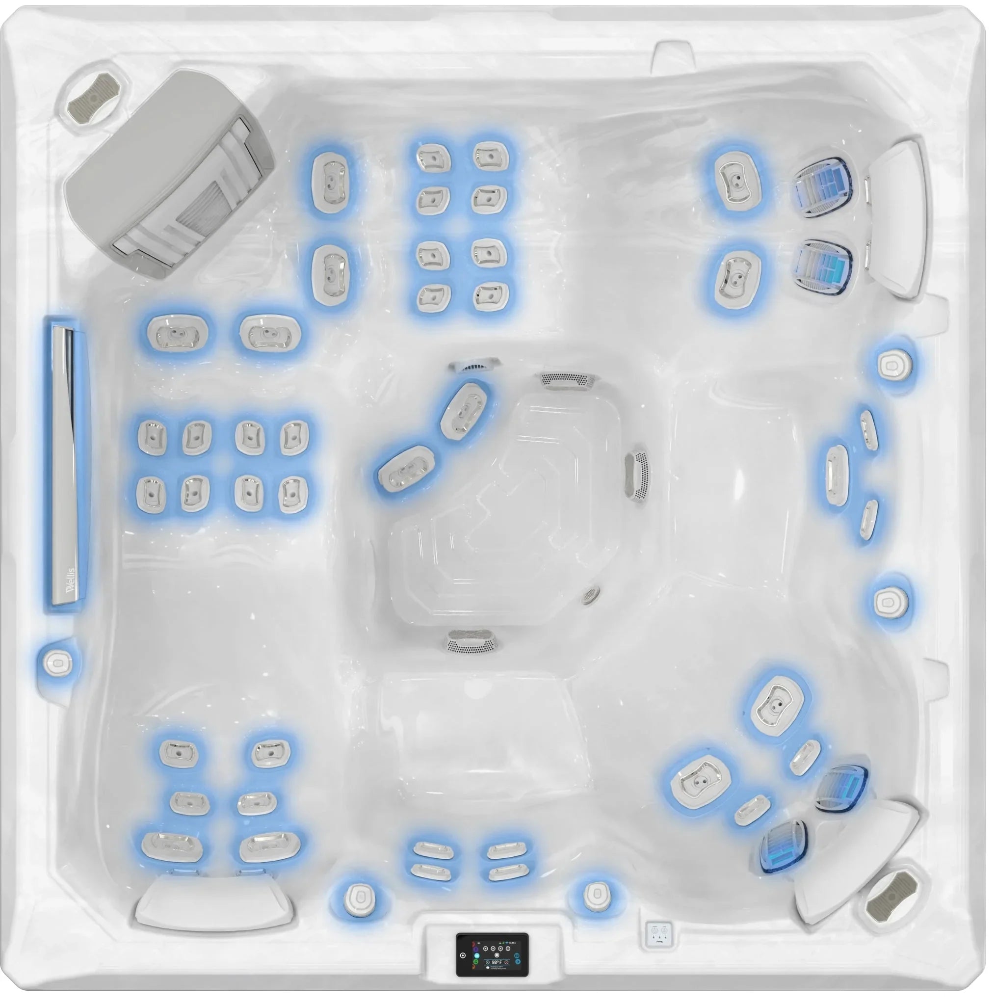 Wellis Makalu Life Outdoor Whirlpool mit LED-Beleuchtung, modernes Design, weiß