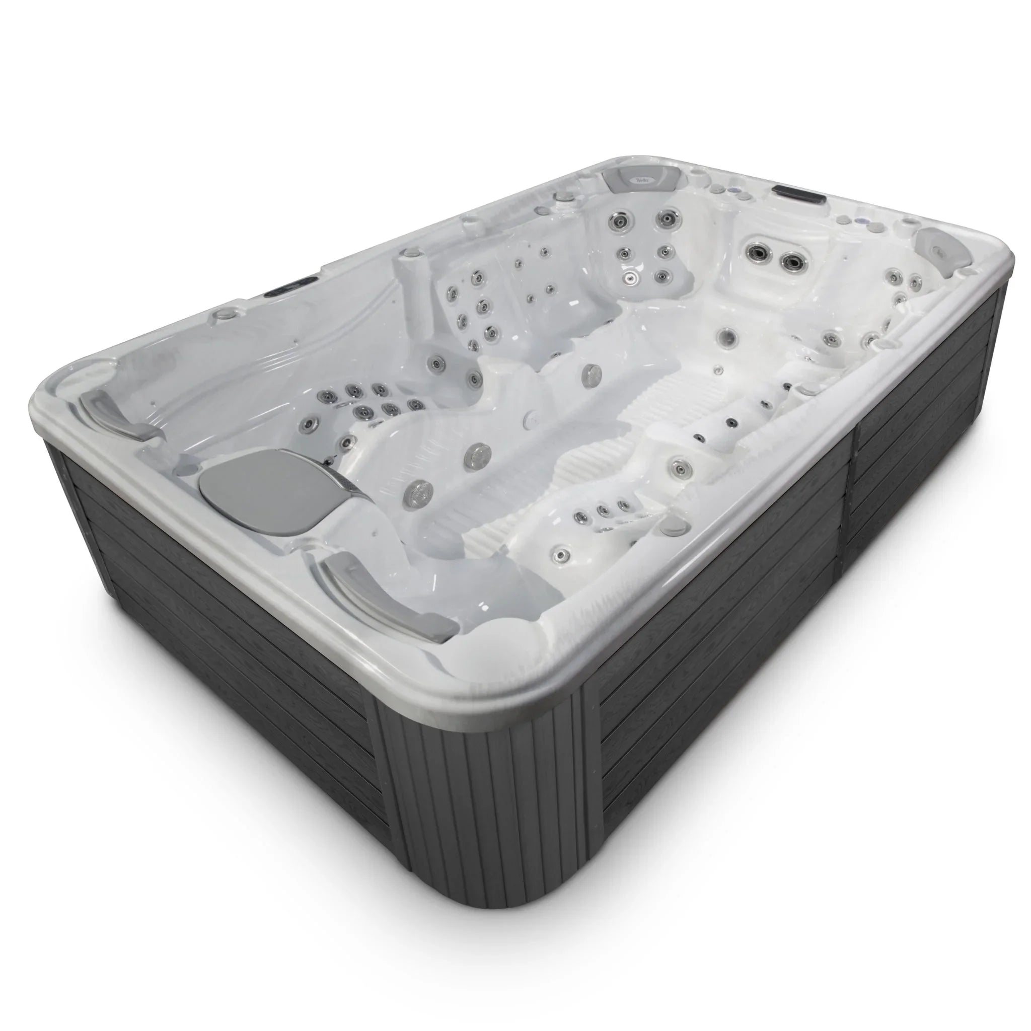 Wellis Whirlpool Olympus Premium, luxuriöser Outdoor Whirlpool in Grau-Weiß, modernes Design