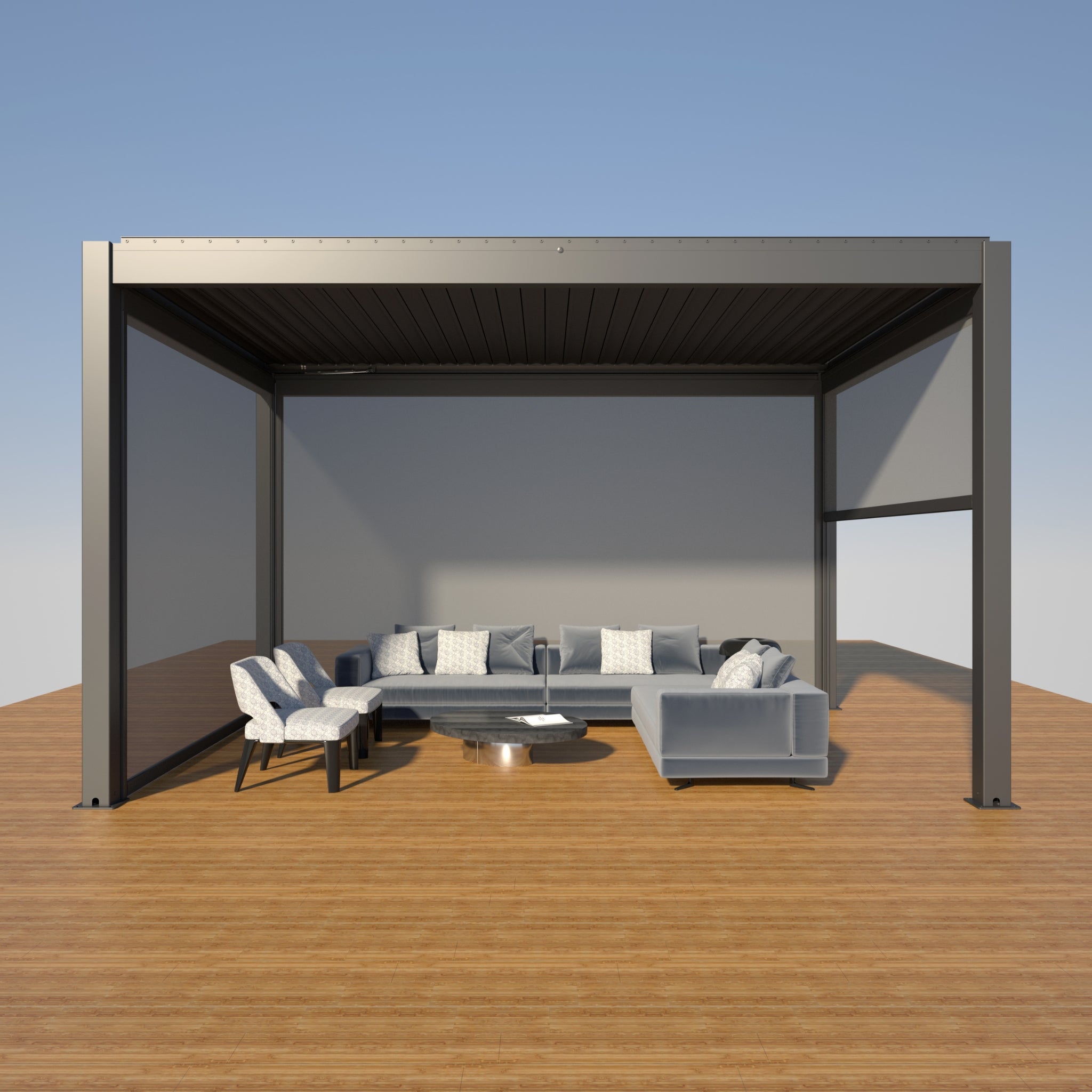 MotionFlex 300 Manuelle Seitenbeschattung für Pergola