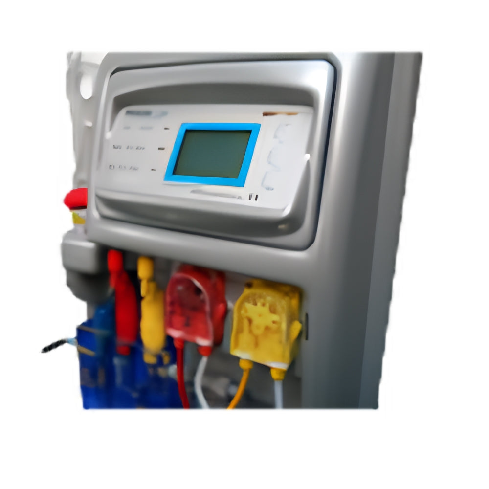 Steuerdisplay und rote sowie gelbe Schlauchpumpe der Pichler WPD-A3 F287