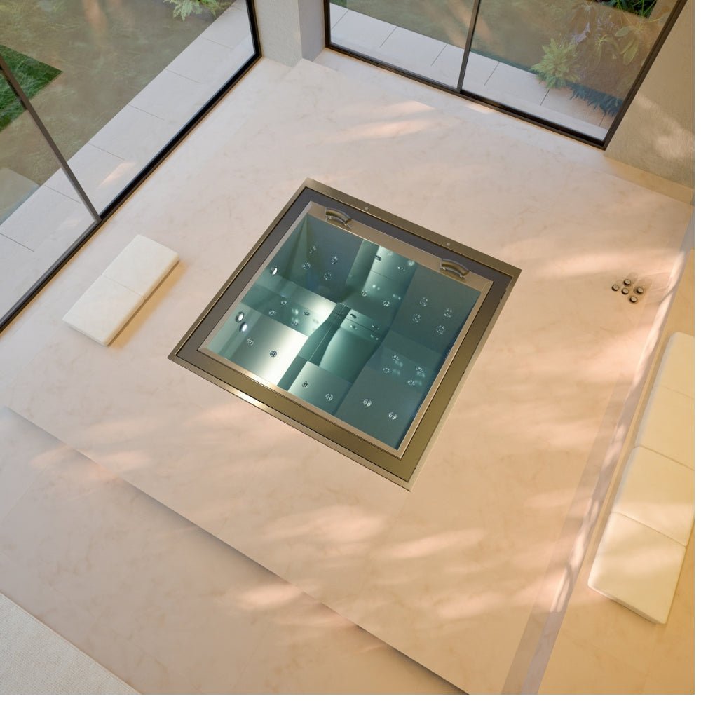 Edelstahl Einbau - Whirlpool Aquavia Elegant – hochwertiger für Garten & Terrasse – New Wave Spa & Wellness