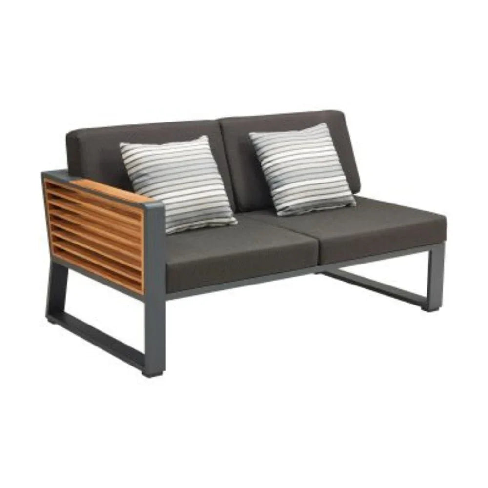 Higold New York Garten Ecklounge aus Aluminium und Holz, modernes Outdoor-Design, anthrazit