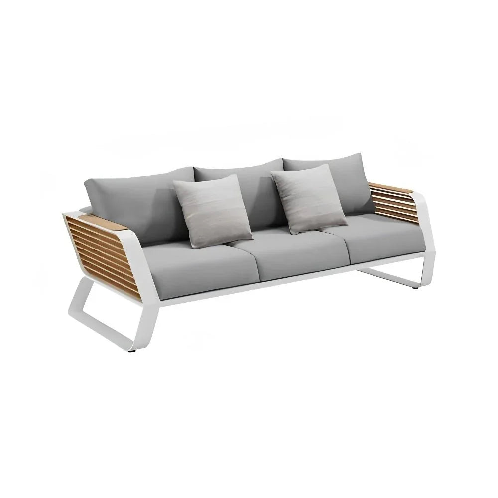 Higold Wing 3-Sitzer Sofa modern, wetterfest, Aluminium und Holz, Outdoor Garten Terrasse