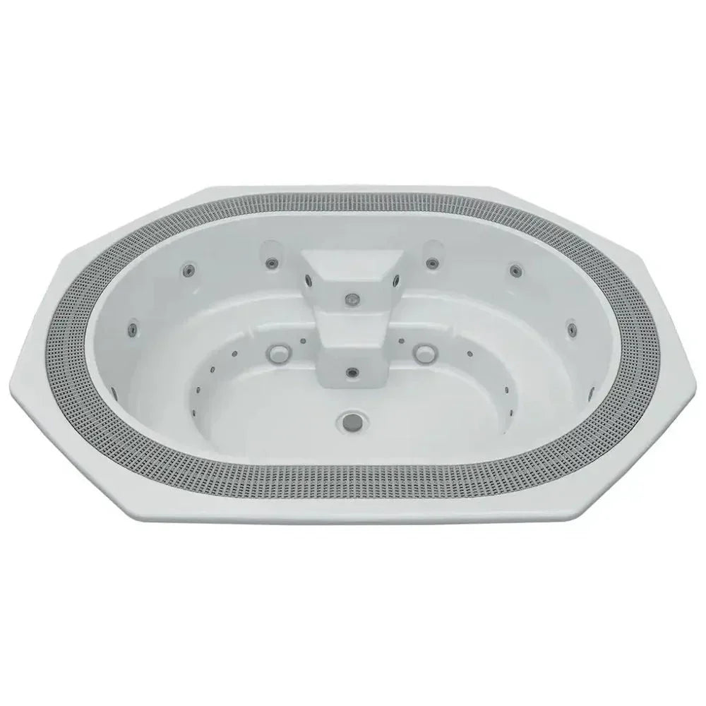 Ovaler Whirlpool für Garten oder Terrasse, modernes Design, hochwertige Düsen, Outdoor Wellness