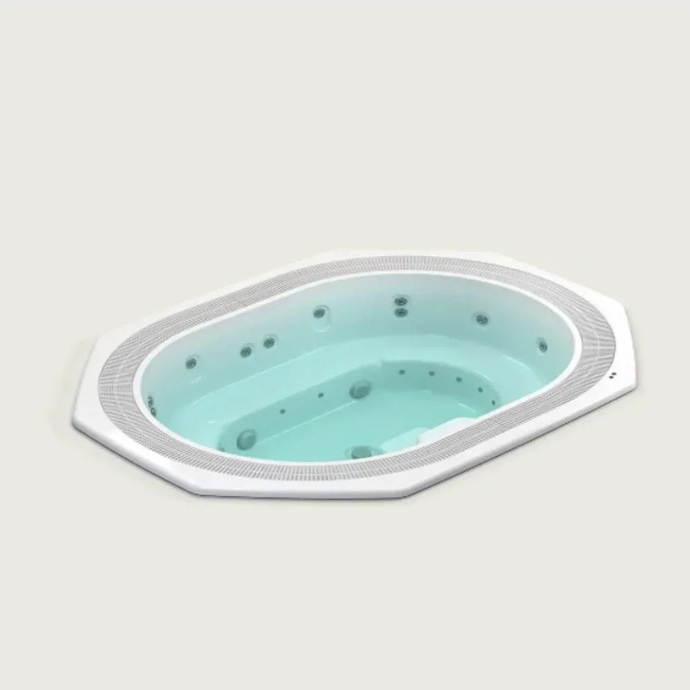 Hochwertiger Whirlpool für Garten oder Terrasse, ovales Design, moderne Düsen, Outdoor Wellness