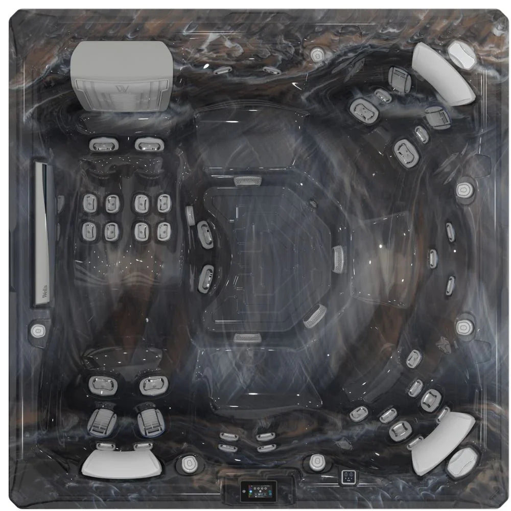 Wellis Outdoor Whirlpool Atlas Life in edler Marmoroptik, zahlreiche Massagedüsen, modernes Design