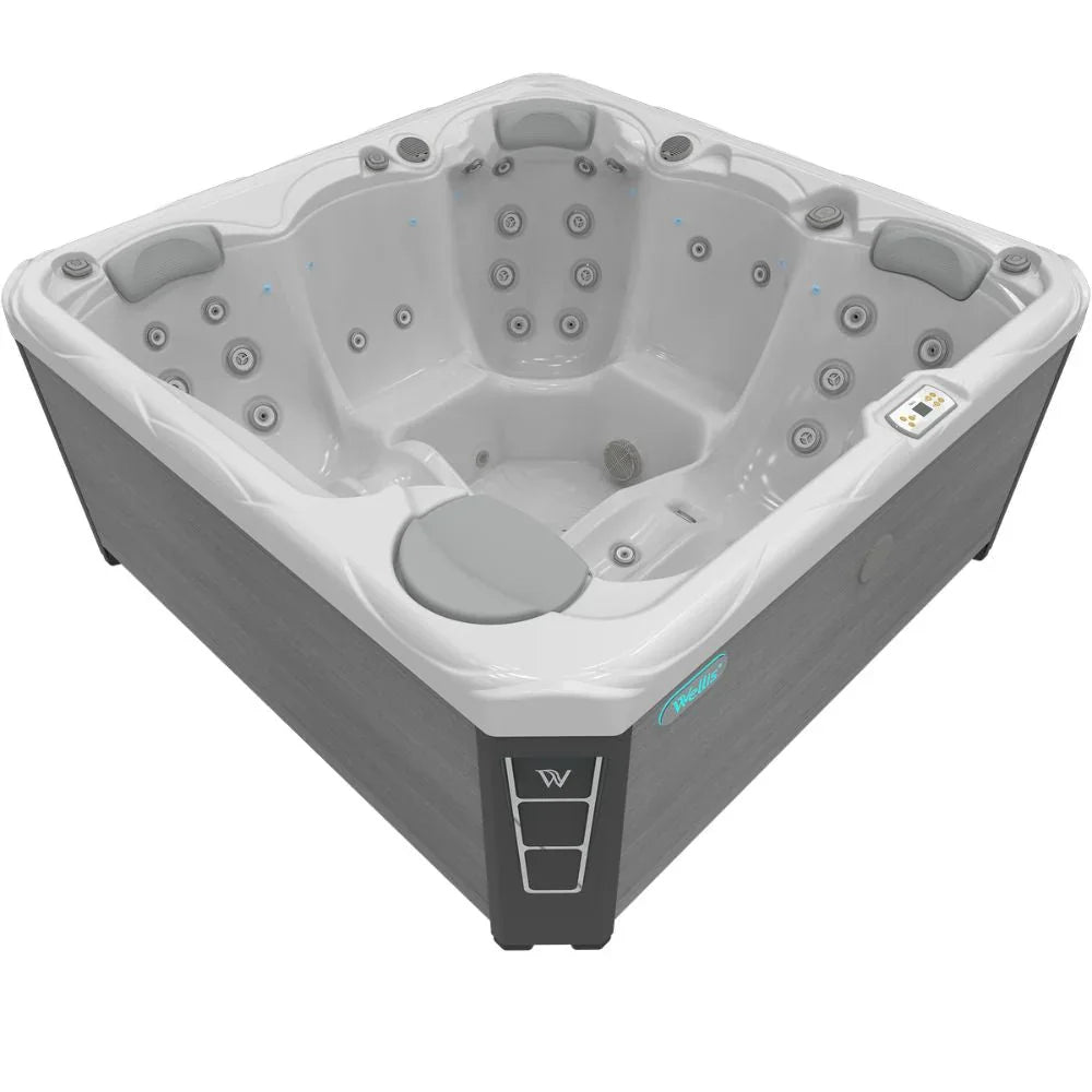 Wellis Outdoor Whirlpool Budapest, modernes Design, grau-weiß, für Garten oder Terrasse