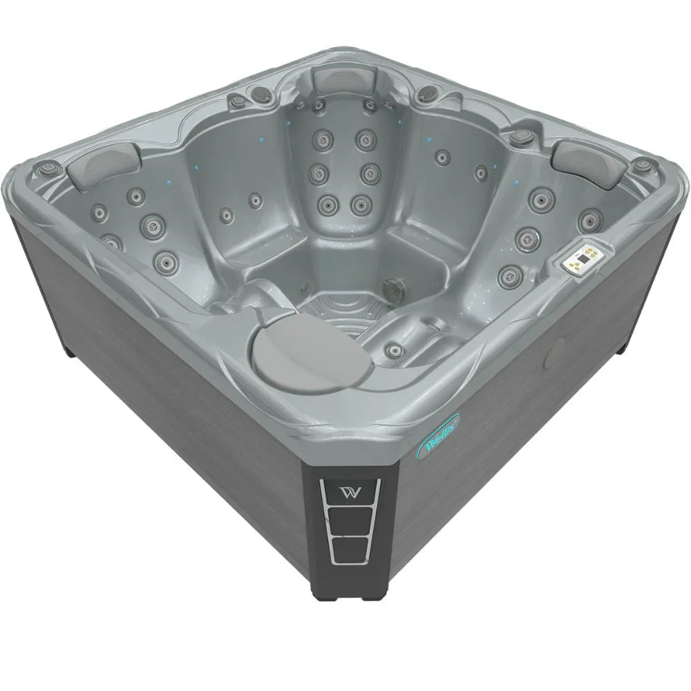 Wellis Outdoor Whirlpool City Life Budapest, modernes Design, graue Farbe, hochwertige Massage-Düsen