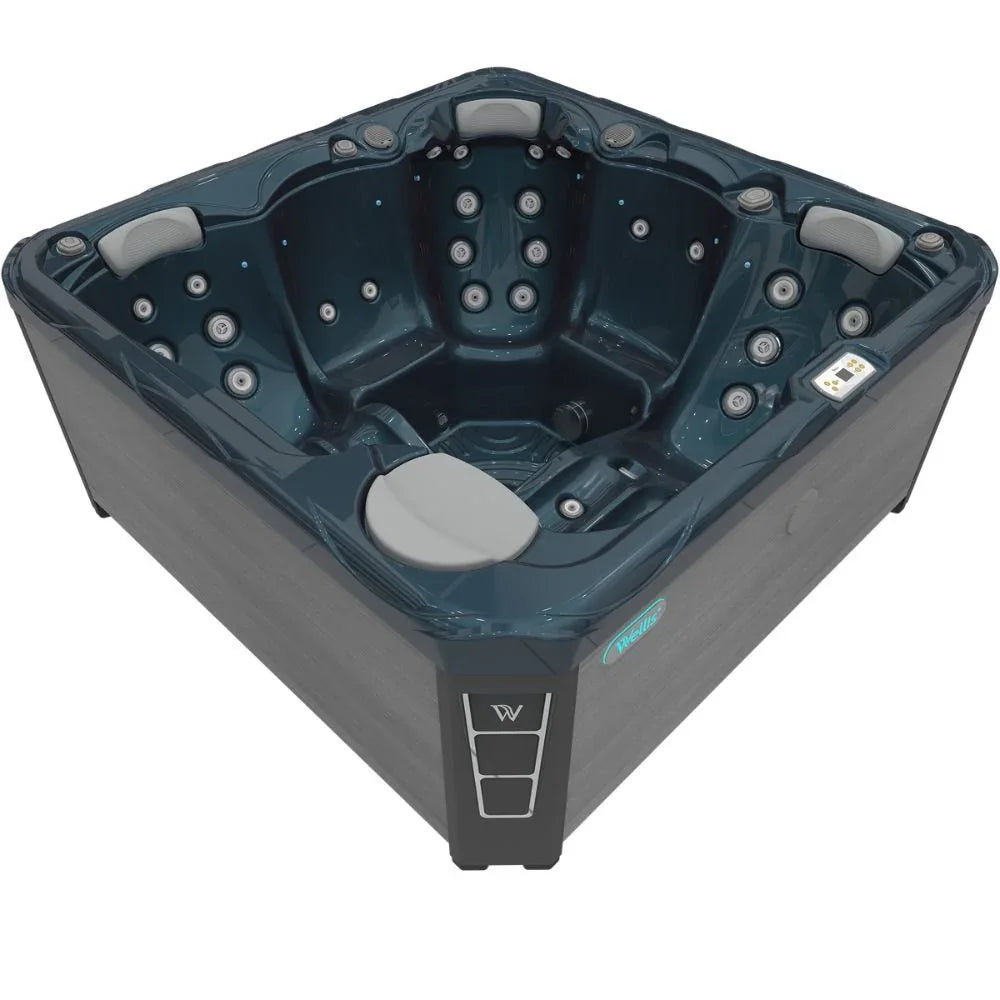 Wellis Outdoor Whirlpool City Life, modernes Design mit Düsen, komfortable Kopfstützen, anthrazit-grau