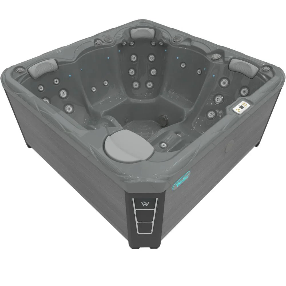 Wellis Outdoor Whirlpool, modernes Design, grau, mehrfach verstellbare Massagedüsen