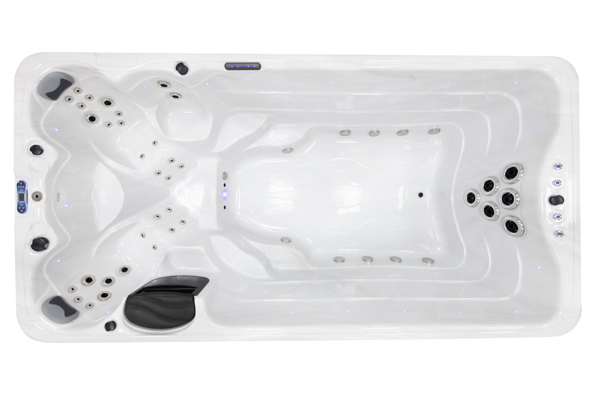 Swim Spa New Wave Hydro XL 430 mit LED-Beleuchtung, Massagedüsen, Gegenstromanlage und modernem Design, Outdoor Whirlpool für Garten.