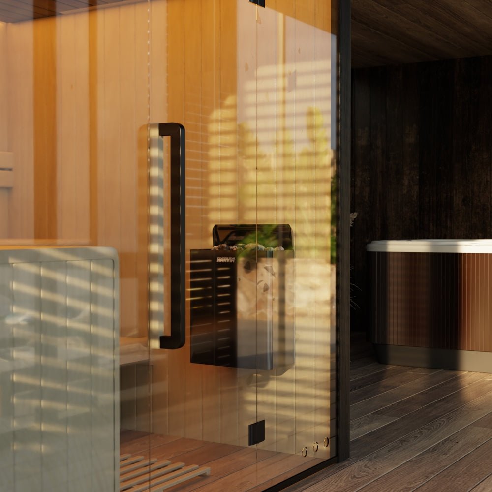 Traditionelle Finnish Sauna Hekla 220 Indoor für 6 Personen – hochwertiger für Garten & Terrasse – New Wave Spa & Wellness