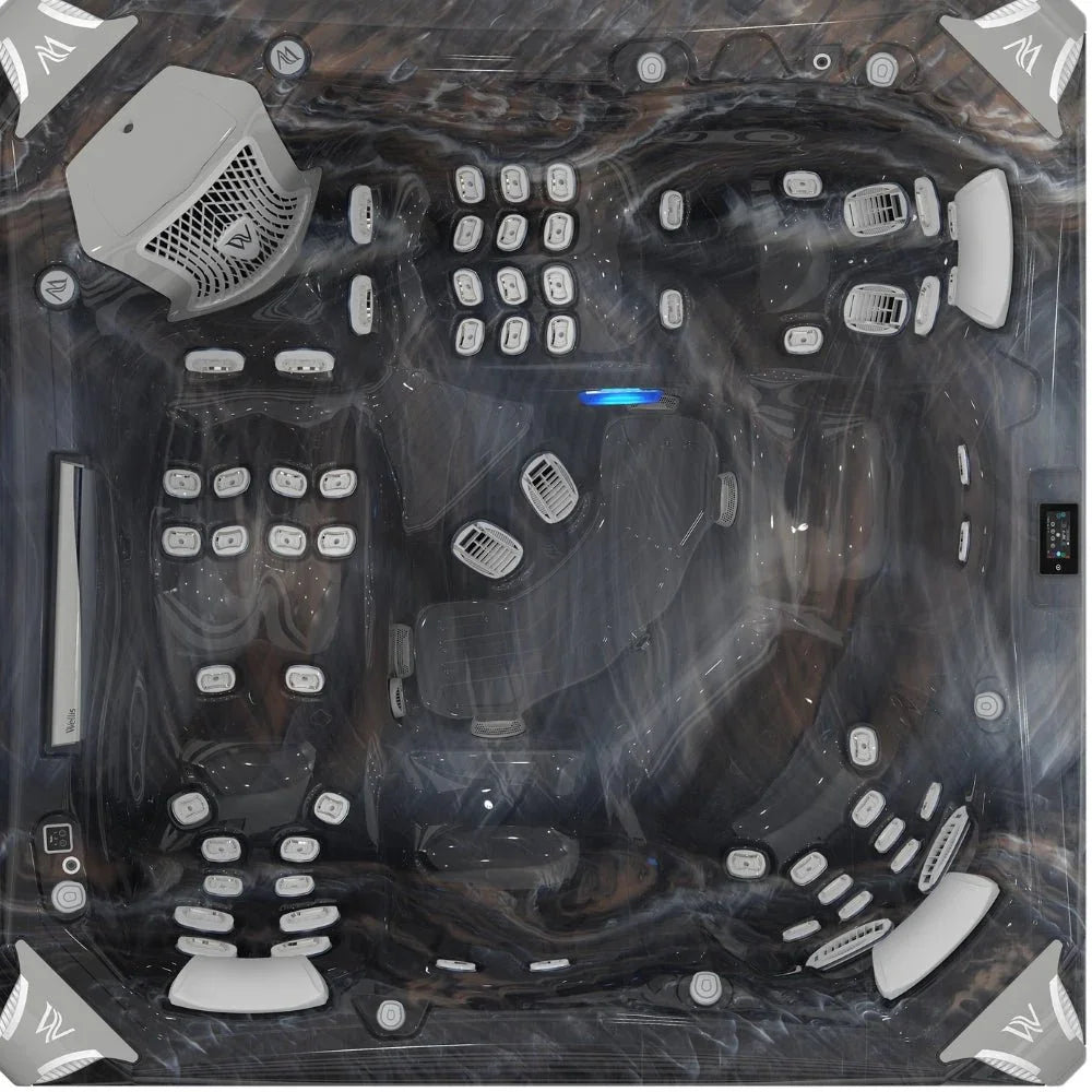 Wellis Outdoor Whirlpool Everest Life, luxuriöses Design, zahlreiche Massagedüsen, schwarz-grau