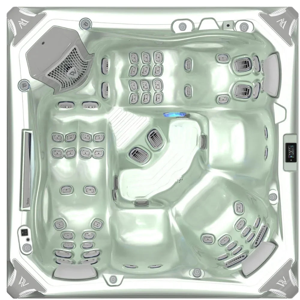 Wellis Outdoor Whirlpool Everest Life mit mehreren Massagedüsen, modernes Design, weiß