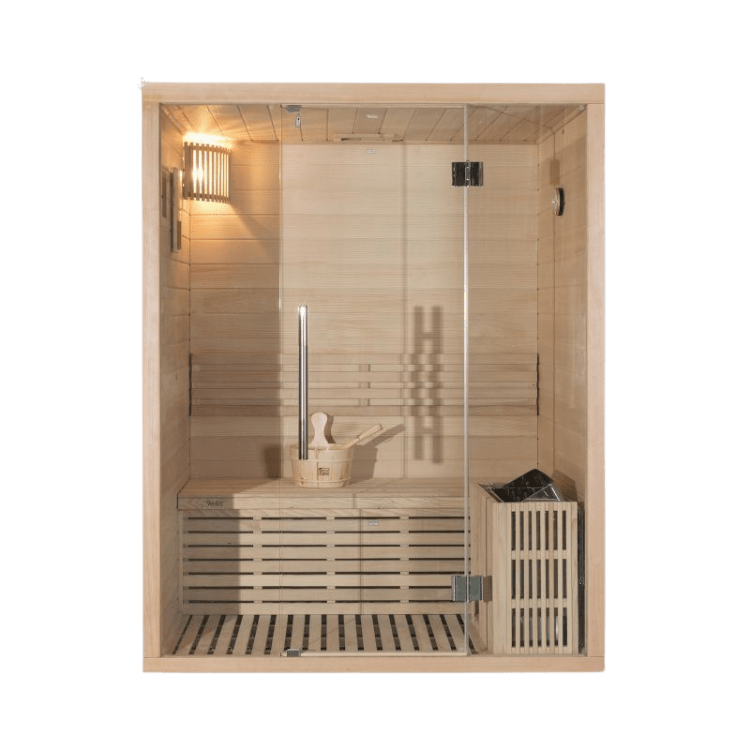 Wellis Igneus Finnische Sauna für 2 Personen – hochwertiger für Garten & Terrasse – New Wave Spa & Wellness