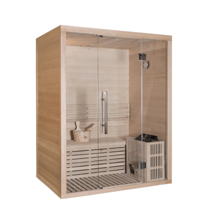 Wellis Igneus Finnische Sauna für 2 Personen – hochwertiger für Garten & Terrasse – New Wave Spa & Wellness